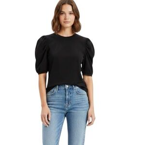 11. Zara. Size L. black Puff Sleeve Blouse